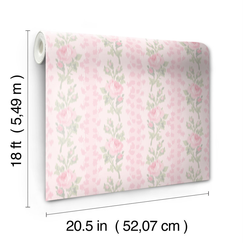 NuWallpaper Rose Stripe Self-Adhesive Double Roll | Birch Lane